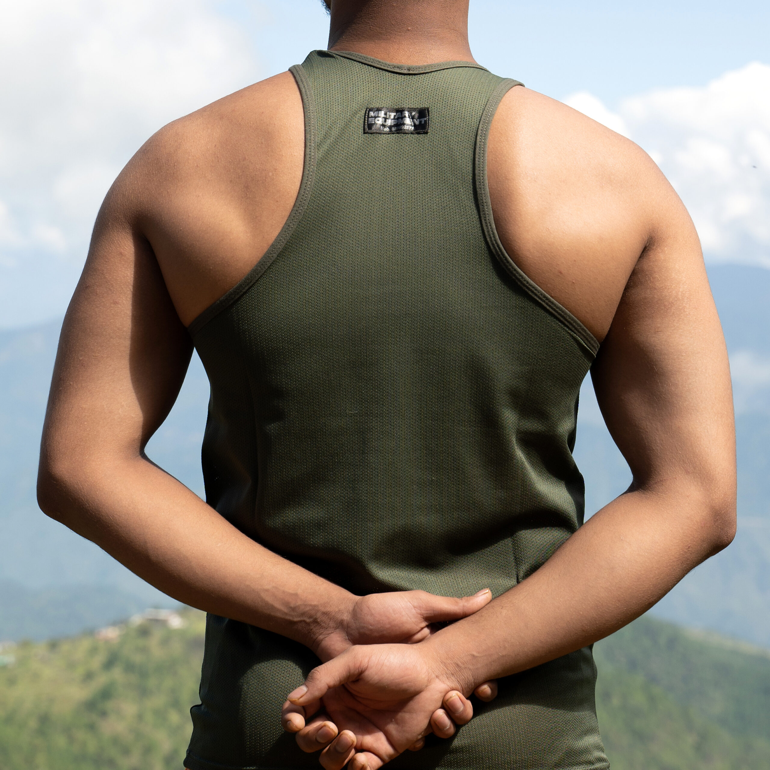 Sando Vest - Net 001758 - Military Green Back copy