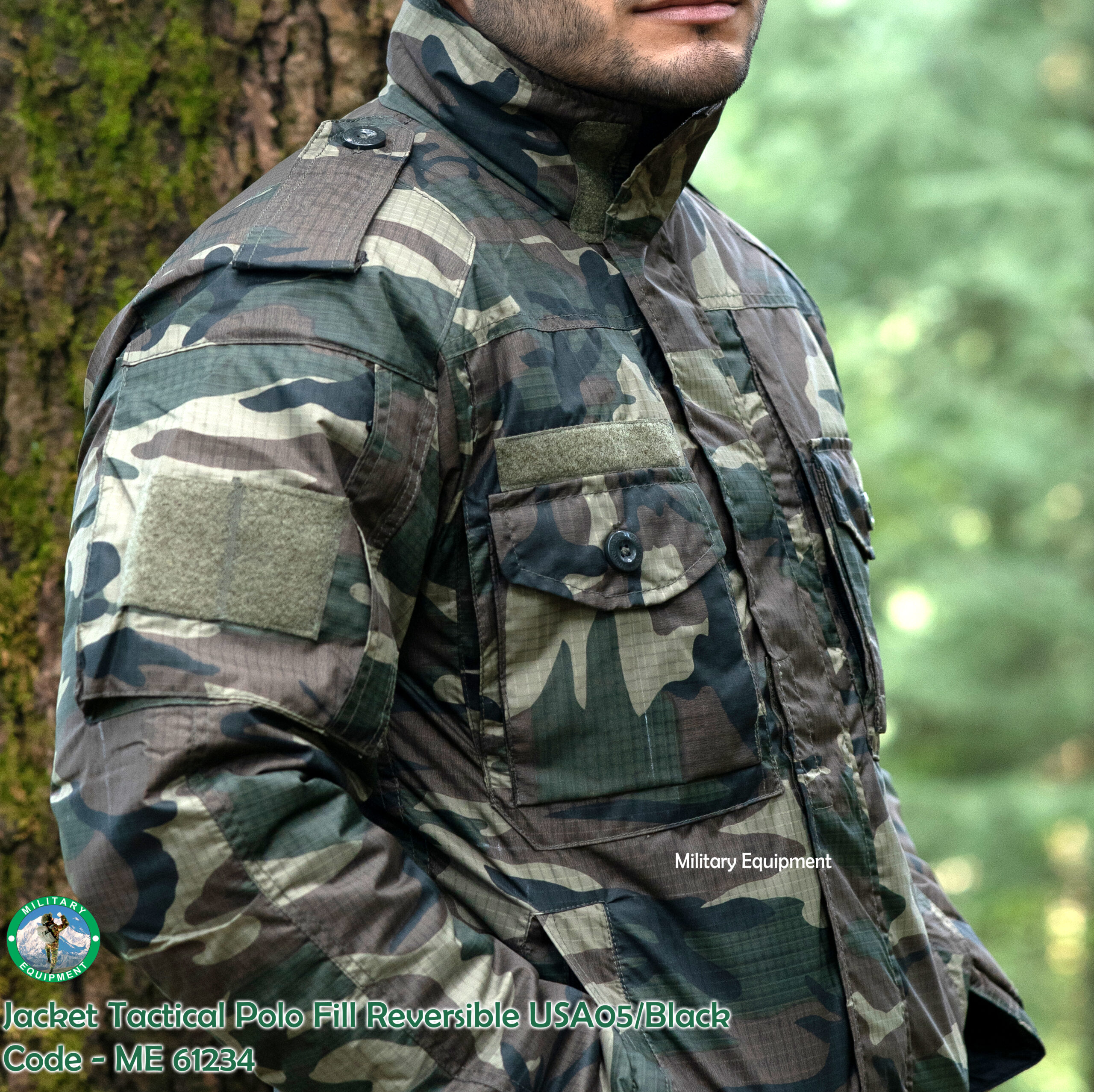 Jacket Tactical Polo Fill Reversible USA05 BLACK - SIDE CLOSE UP EDITED