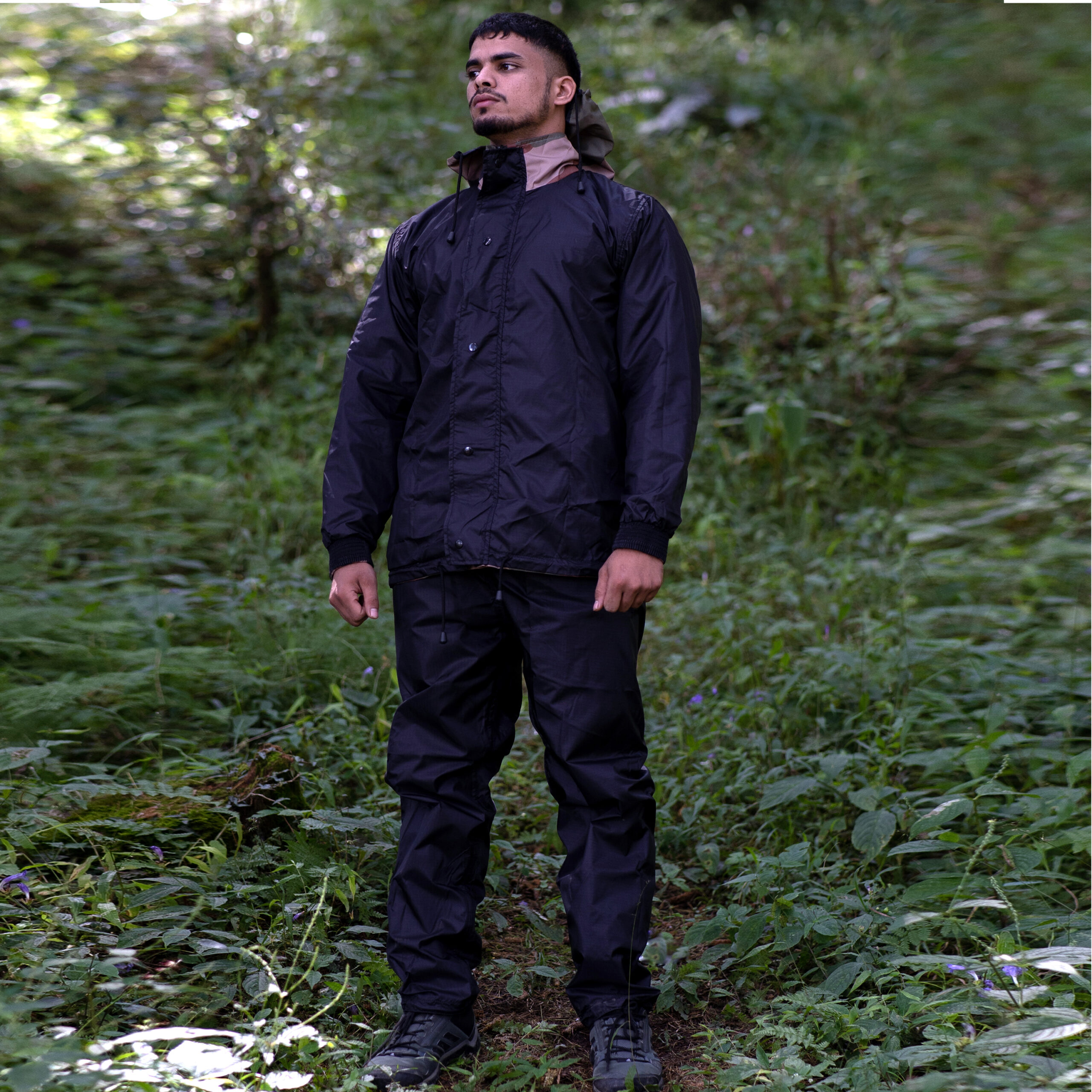 Rain Suit Double layered - Reversible - IAP & Black (100% Nylon) 16101202