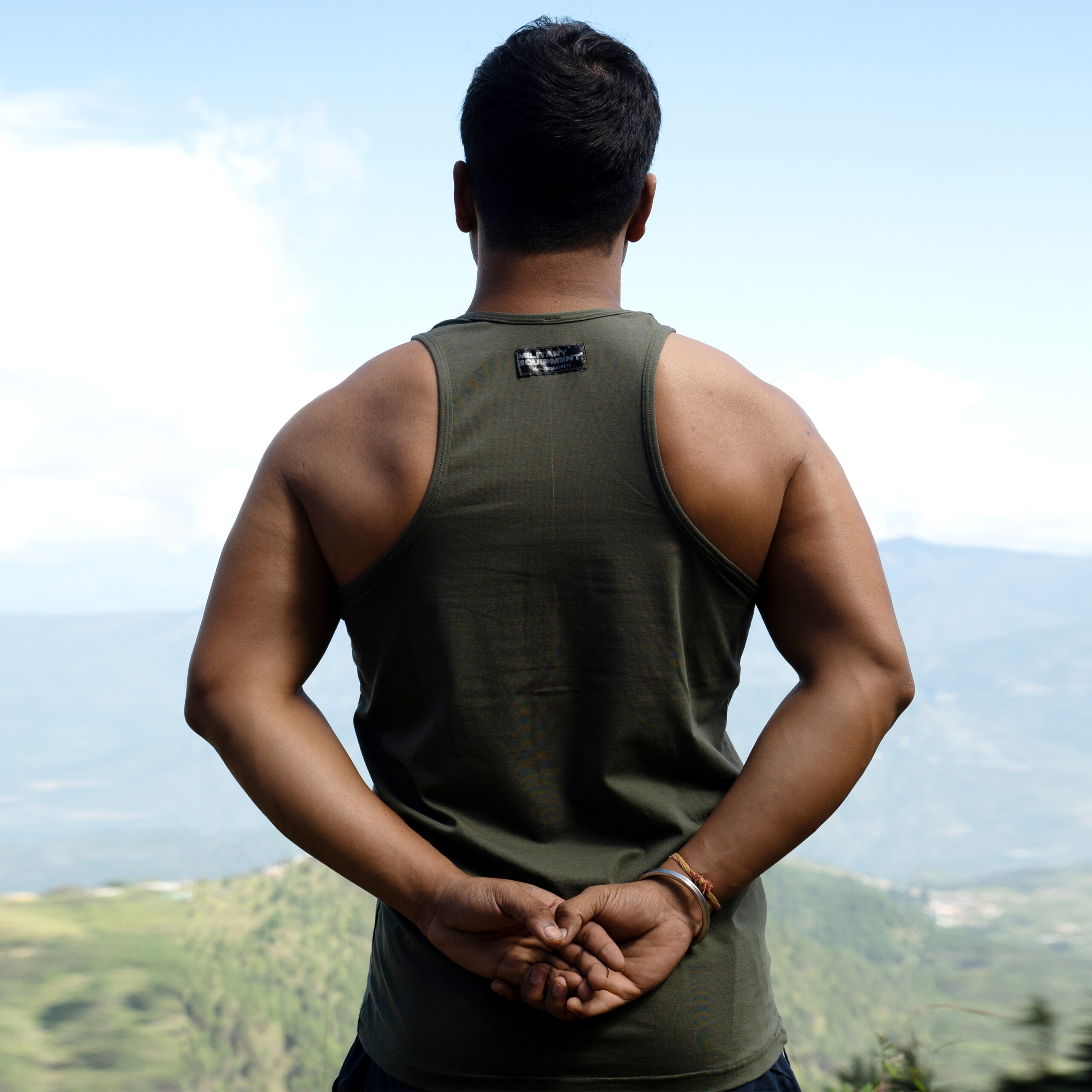 Sando Vest With I-Card Cover - 006207 Military Green Back jpg