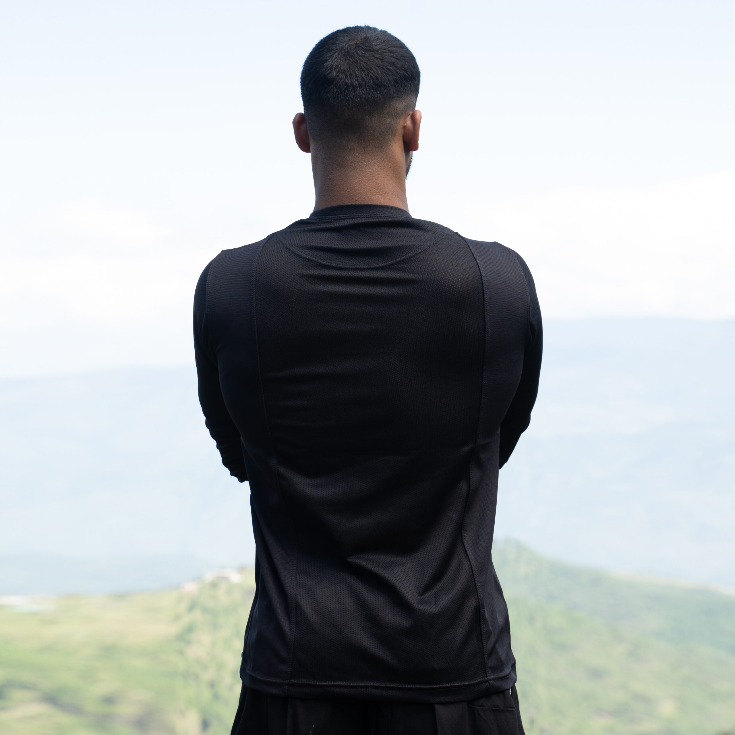 T-Shirt Round Neck Full Sleeves - Micro - black (2042102) Back copy