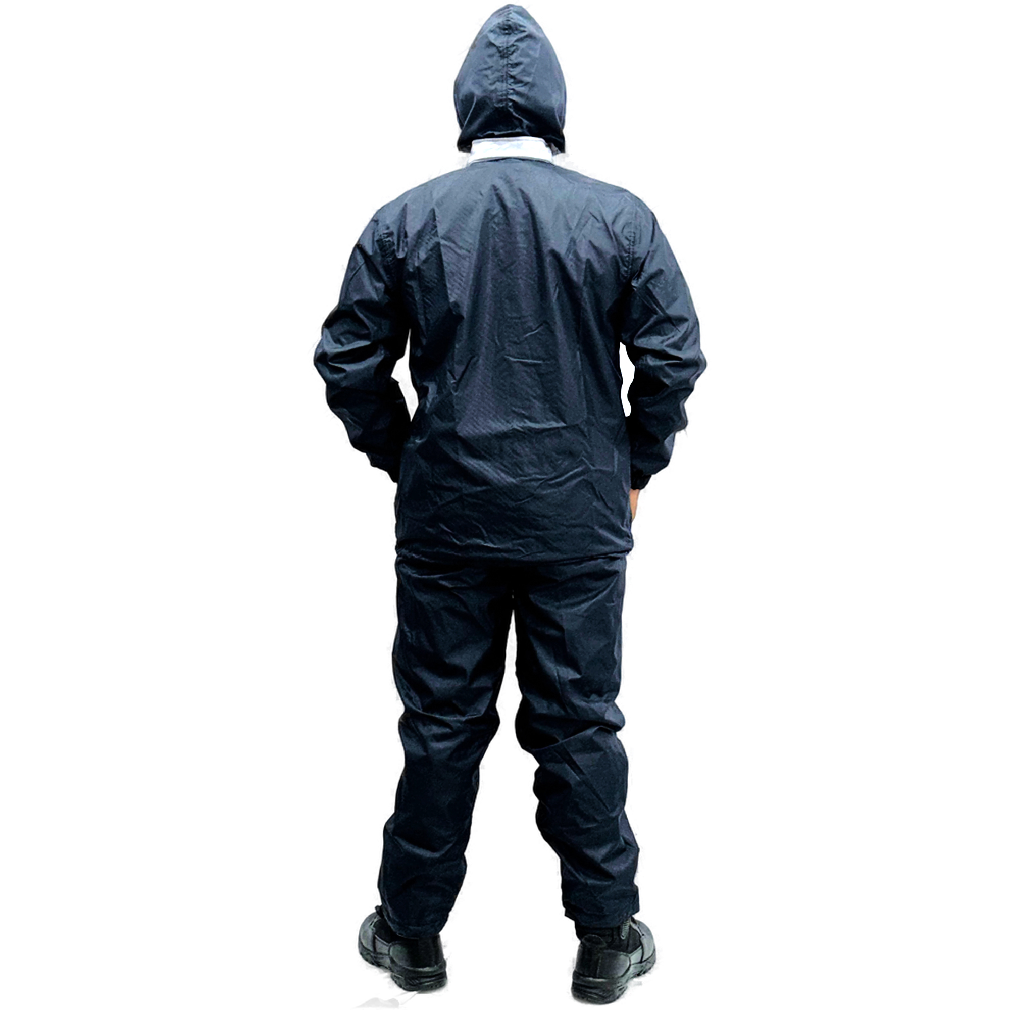 Rain Suit Reversible Grey Black Reverse Side Back