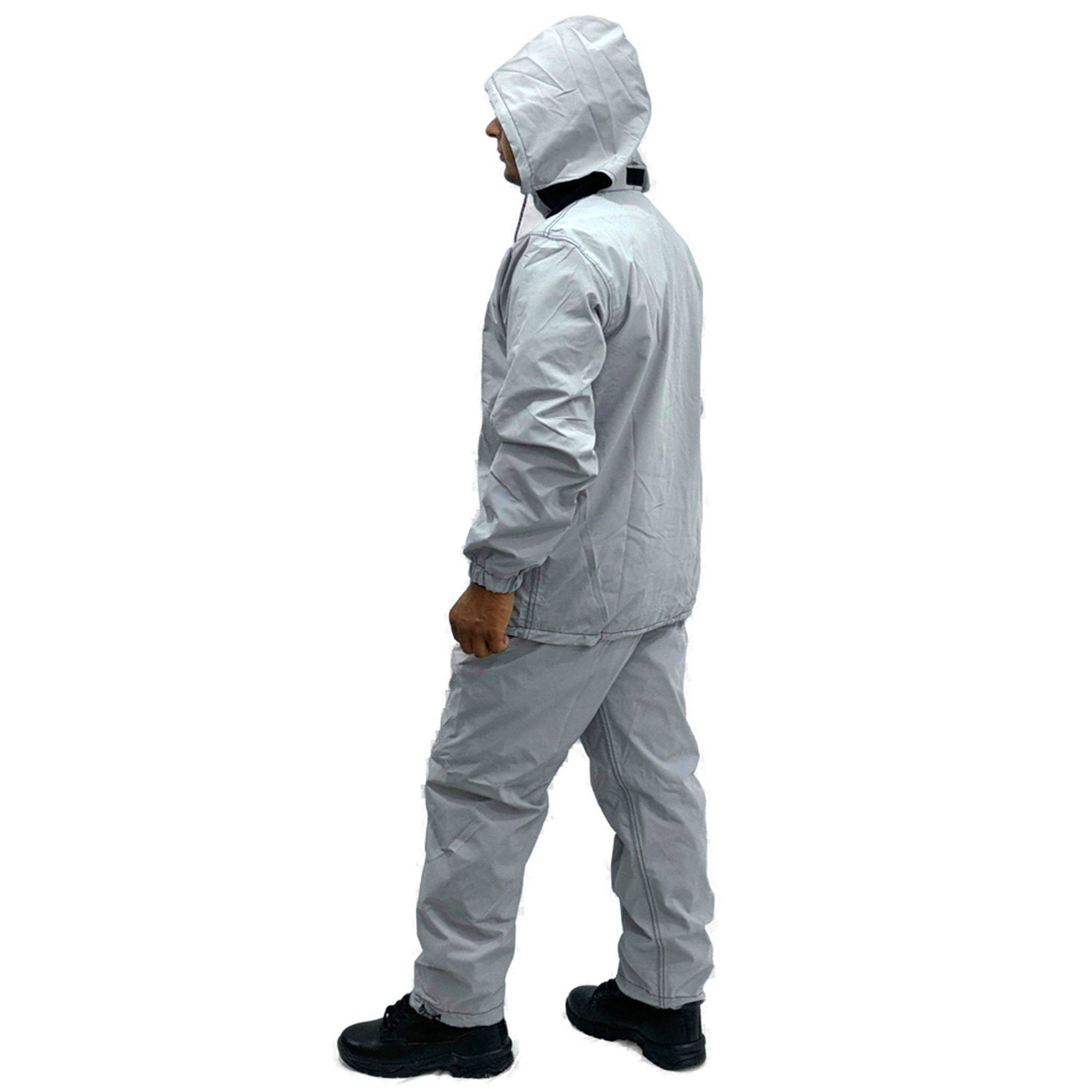 Rain Suit Reversible Grey Black Side