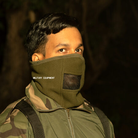 Face Mask Fleece Military Green/Black