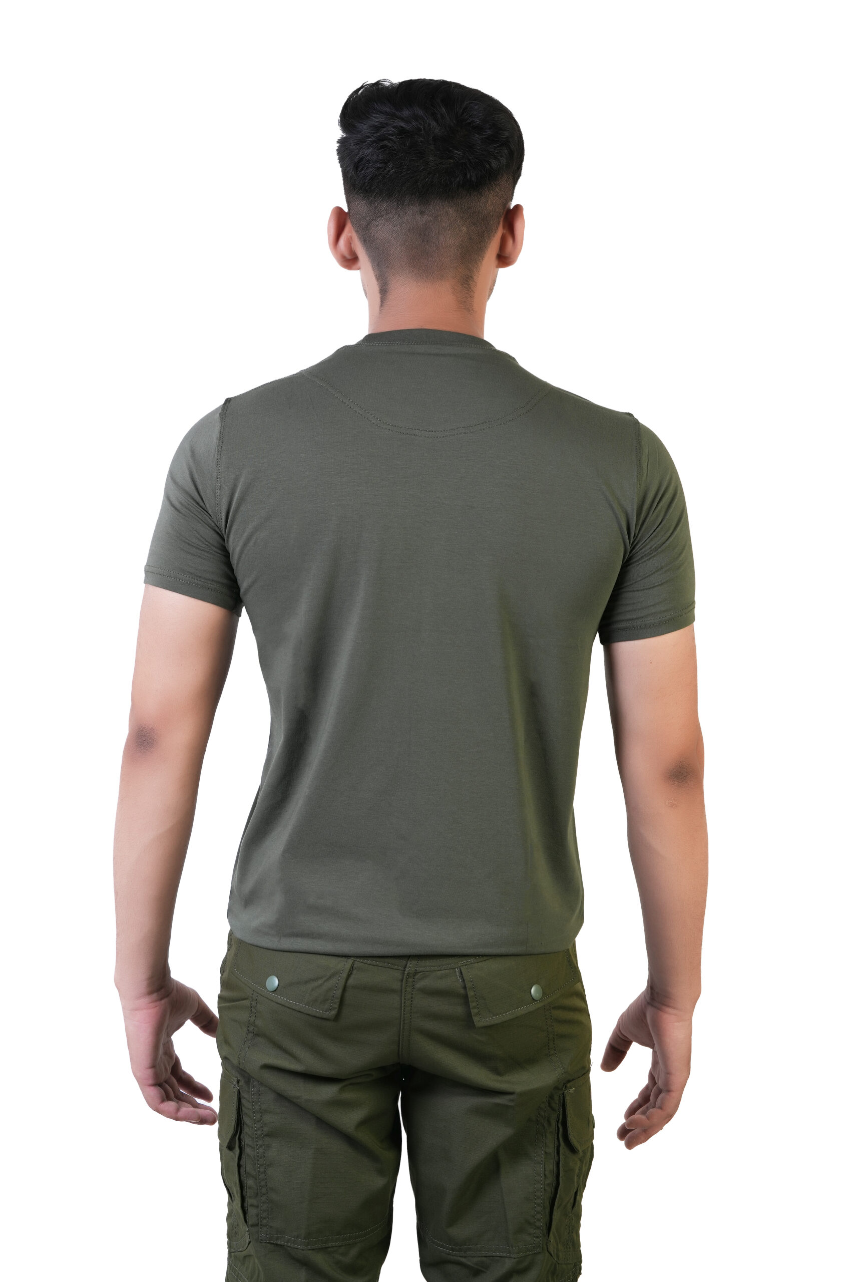 Army T-Shirt Round Neck Half Sleeves – Military Equipment (Military Green) - Image 5