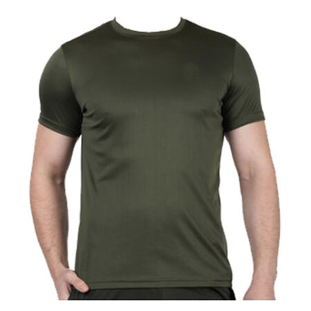 T-Shirt Round Neck Half Sleeves - Micro (Military Green/Black)