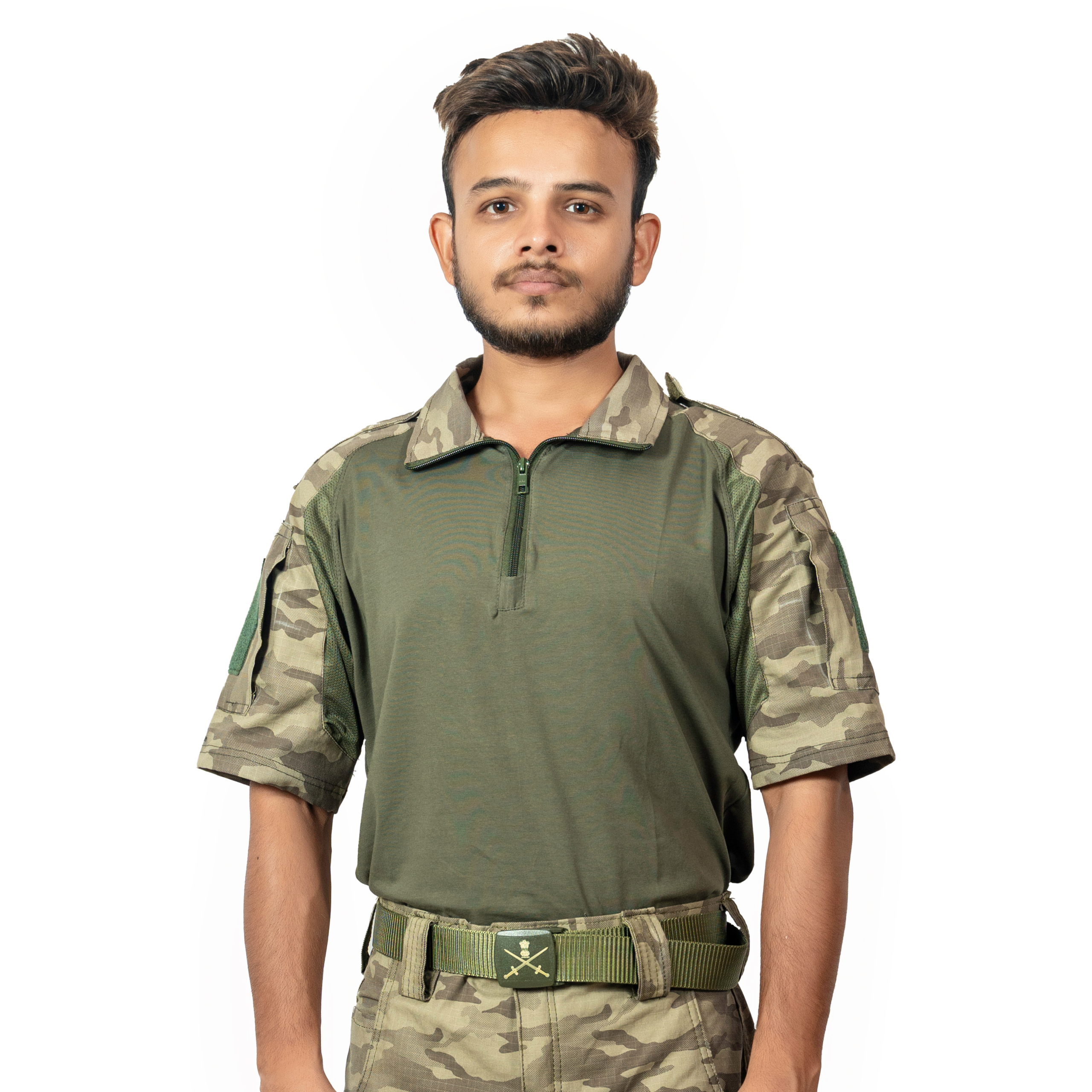 Camo Print Tactical T-Shirt Half Sleeves - ME