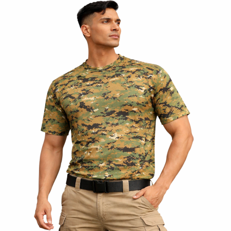 MARPAT Woodland Camouflage Combat T-Shirt – Round Neck Half Sleeve (Digital)